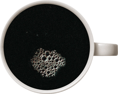 Una taza de café solo con un agujero negro.